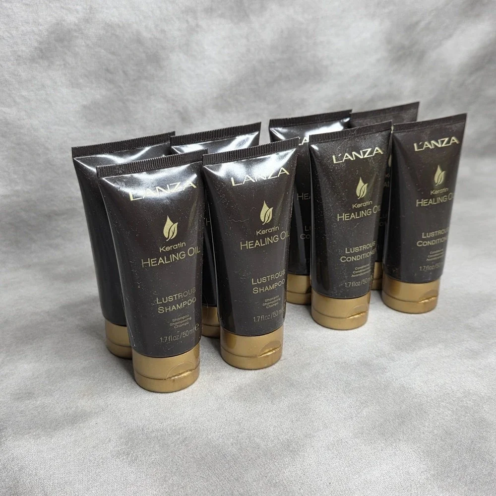 Lanza Healing Oil Lustrous Shampoo (4) & Conditioner (4) 1.7 fl oz Travel Size